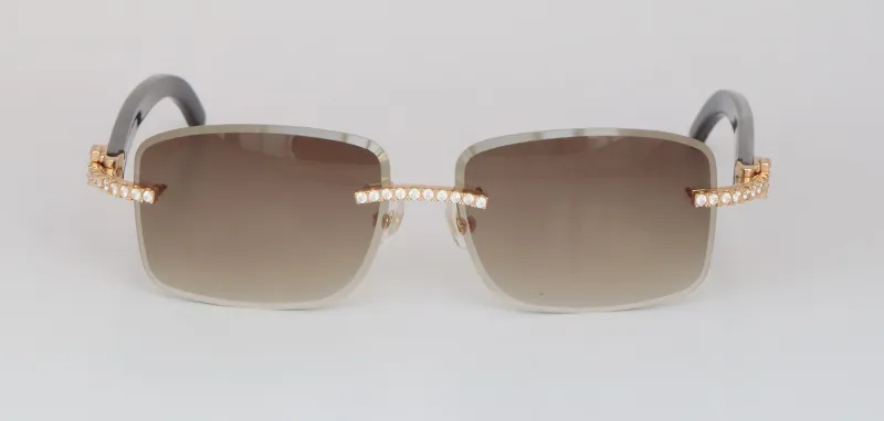 Handmade Luxury Moissanite Diamond Rim Rimless Sunglasses
