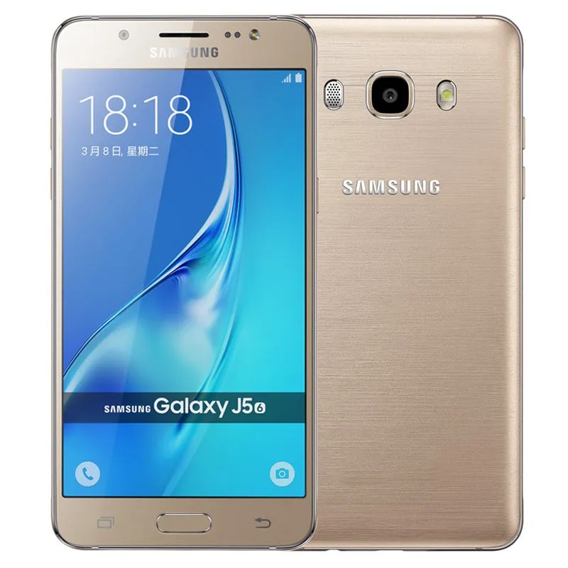 Renoverad original Samsung Galaxy J5 J510f Dual SIM -kort 5,2 tum fyrkärna 16 GB ROM -smartphone
