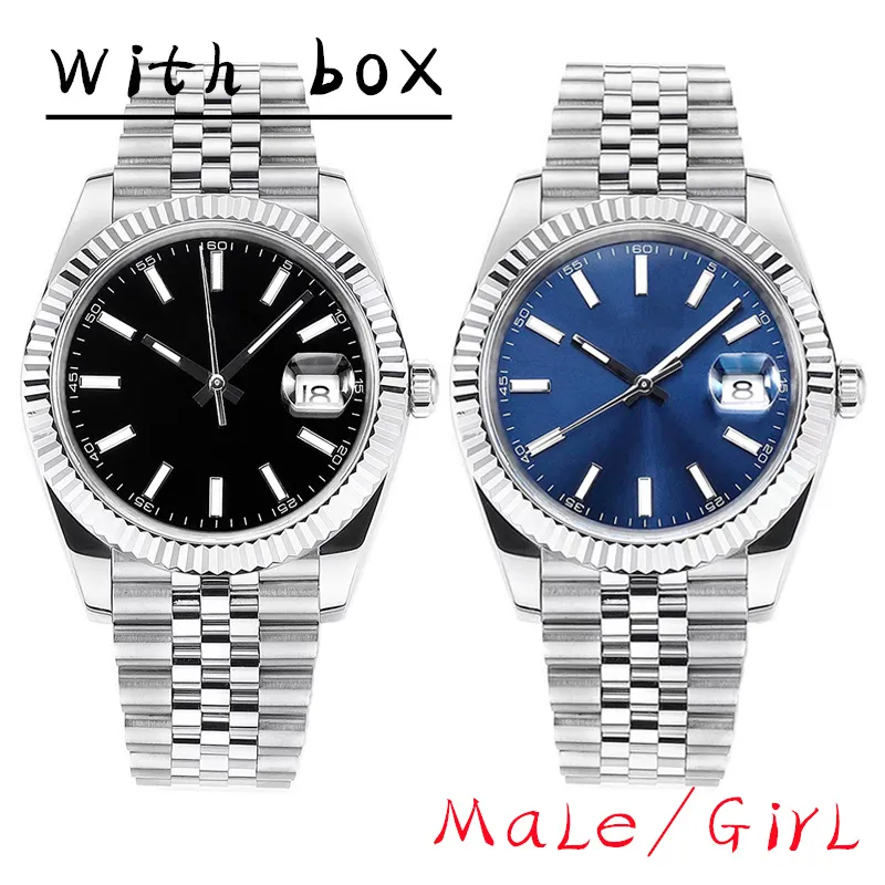 Bigseller Masculino 36mm41mm Relógio de Movimento Automático Feminino 28mm31mm Quartz Bateria Relógio Moda À Prova D 'Água Design de Safira Montres Armbanduhr Presente Casal Relógio