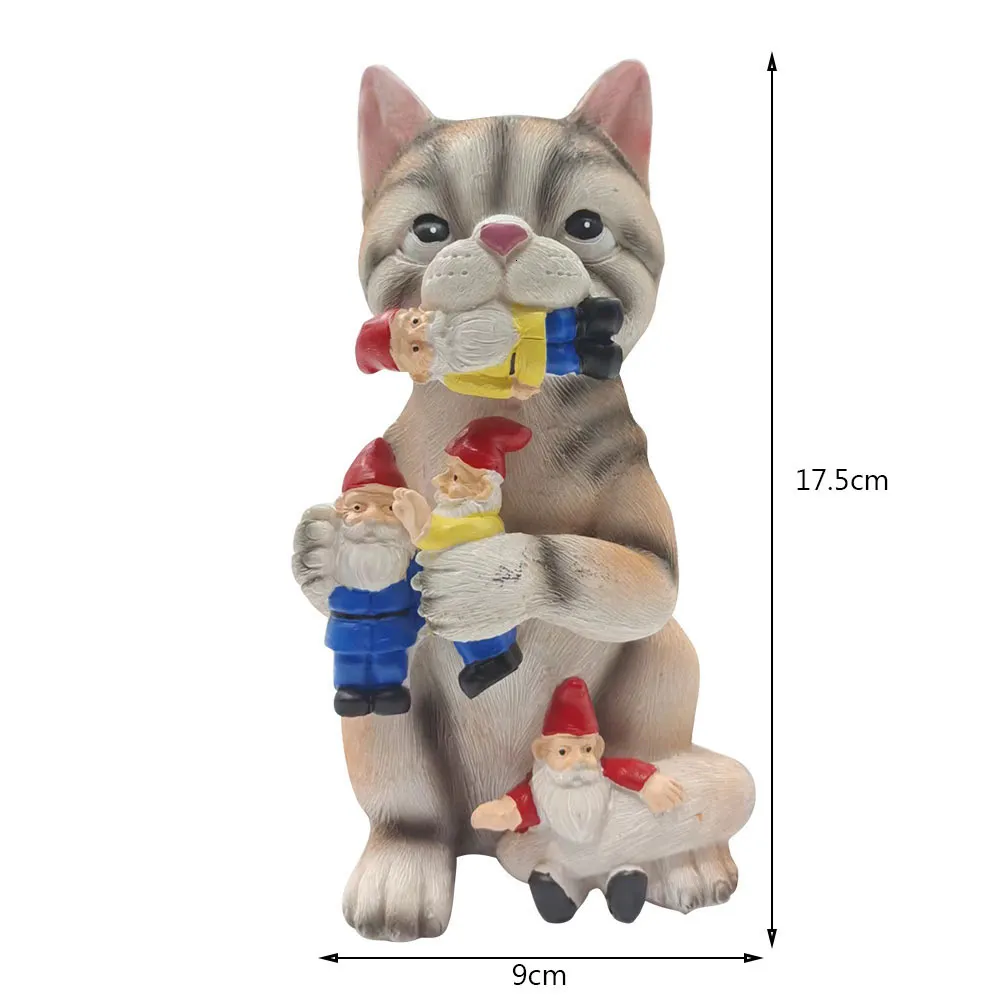 Goodeco Statua di gatti con farfalla solare ornamenti da giardino per esterni, regalo divertente per donne, mamma, compleanno, giardino, balcone, soggiorno, impermeabile, grigio, 20,3 cm