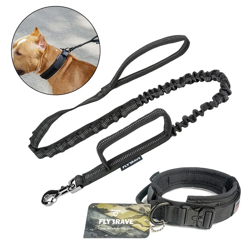 Apparel Tactical Dog Collar Leash Set Justerbar Hållbar mode Big Dog Collage Leash Jakter Training för medelstora stora hundtillbehör