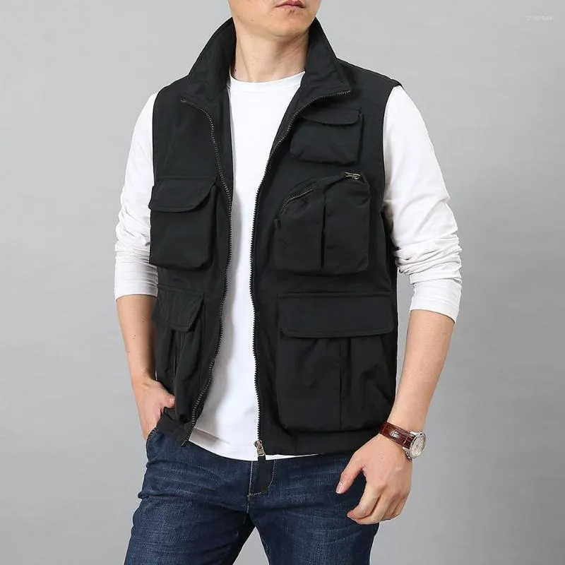 Men's Vests Pograph Vest Tactical Clothing Man Jacket Men Sweatshirts Tools Pocket Elegant Casual Mesh Luxury Unloading