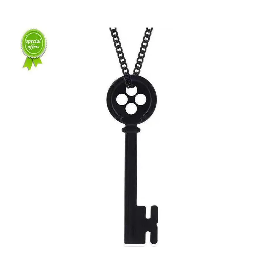 Greeting Cards Horror Movie Coraline Necklace Cartoon Black Button