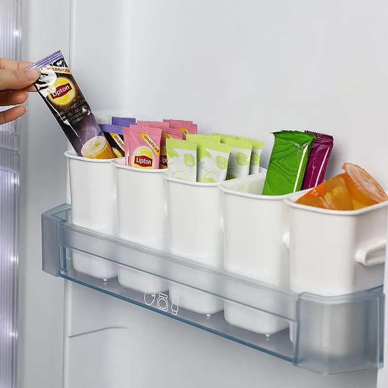 Garrafas de armazenamento Organizador multifuncional geladeira lateral da porta lateral Caixa de classificação de alimentos Caixas de bebidas de doces