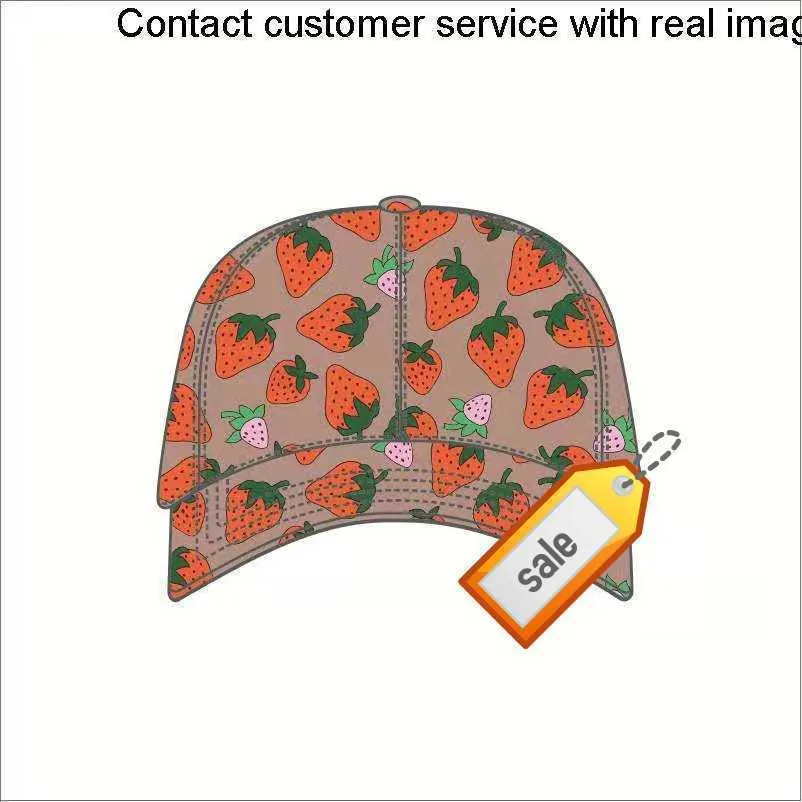 8888High quality strawberry baseball caps man's cotton cactus classic letter Ball caps summer women sun hats outdoor adjustable Snapback Cap girl's cute visor11442