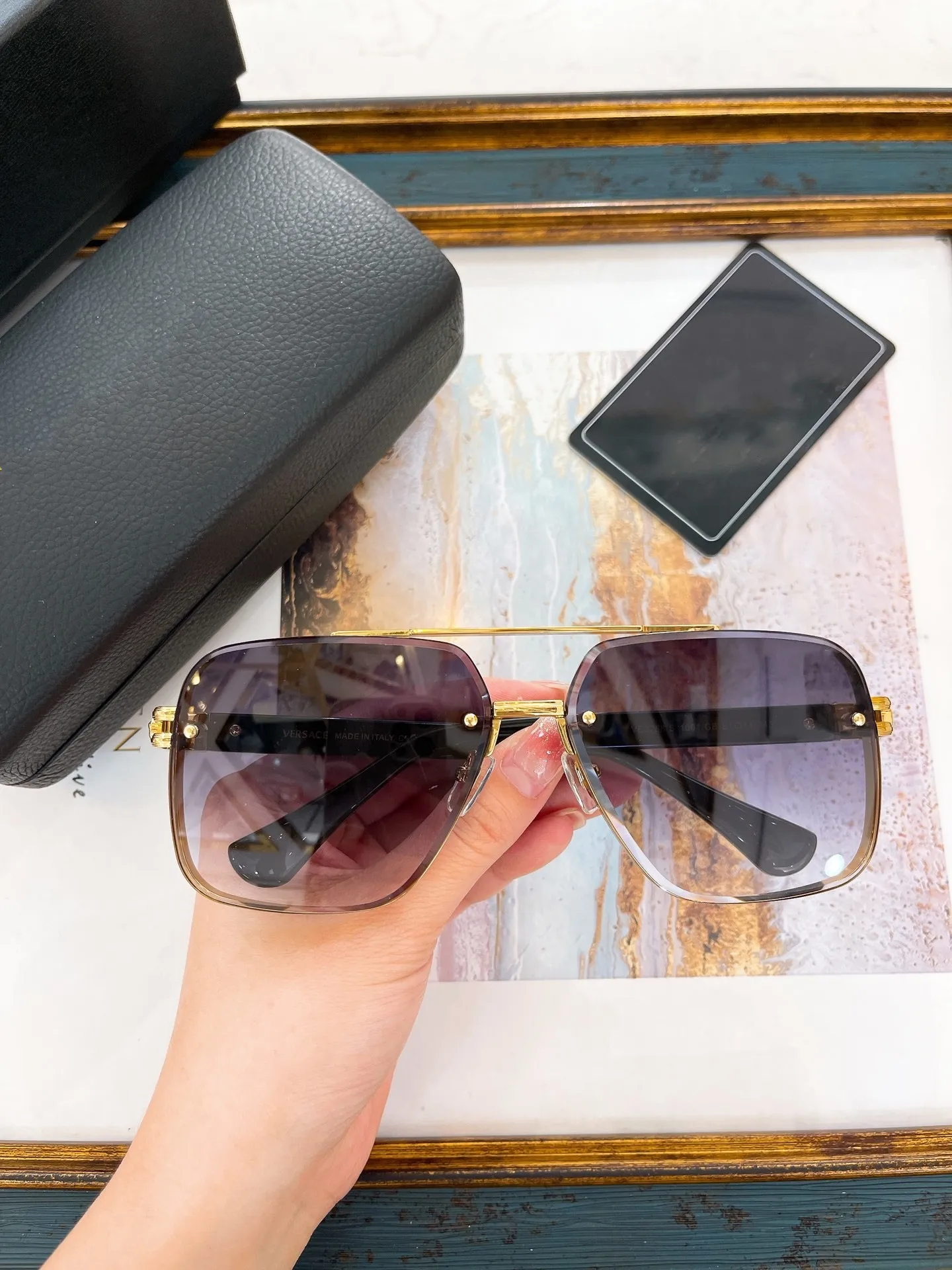 Luxury Designer Sunglasses Men Women Occhiali Di Lusso Special Counter Top Quality Ve2288 Summer Unisex Sunglasses Anti Ultraviolet Square Fashion