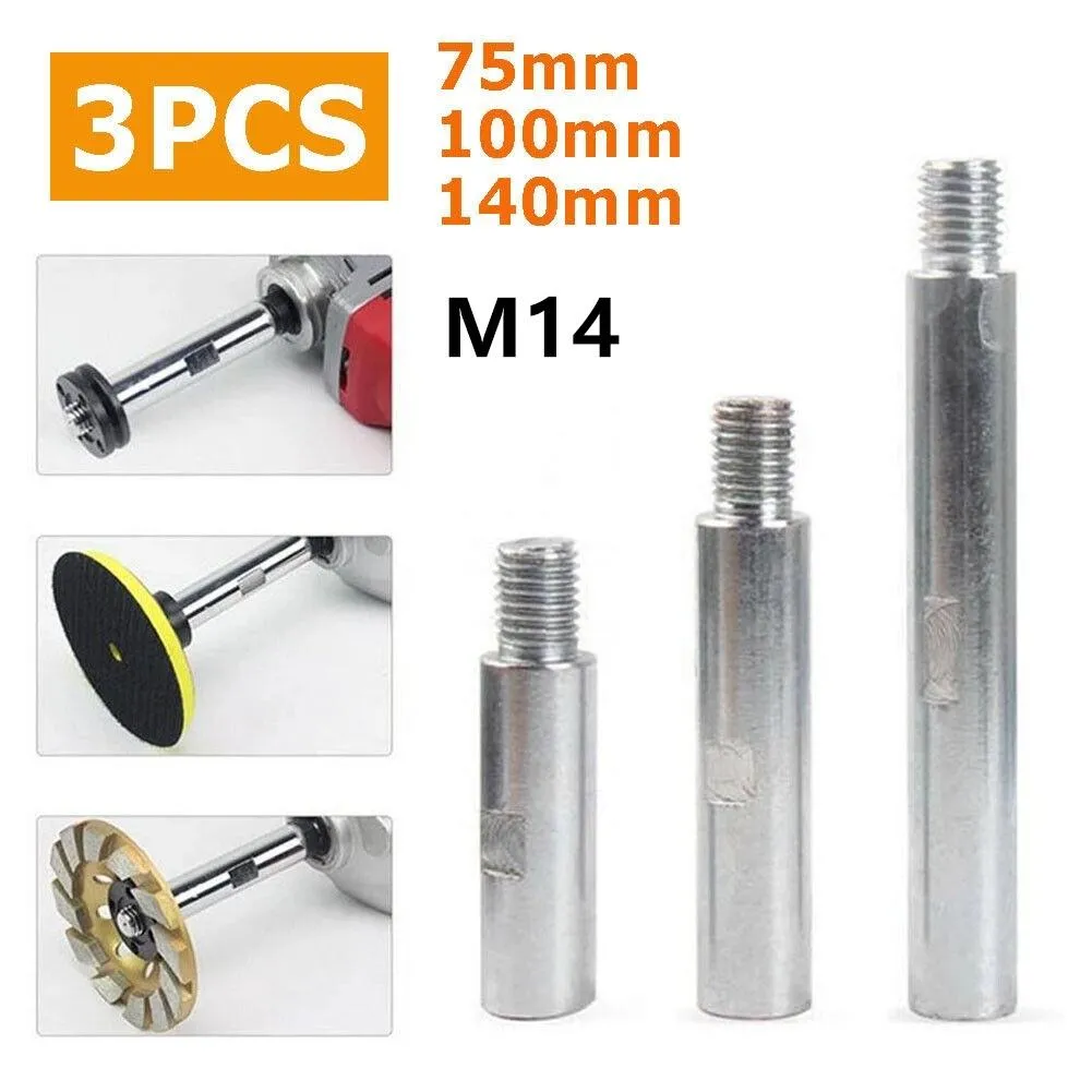 Gereedschap 3 pièces M14 meuleuse d'angle tige d'extension 75/100/140mm adaptateur de filetage tige tampon de polissage meulage tige de connexion accessoires de polisseuse