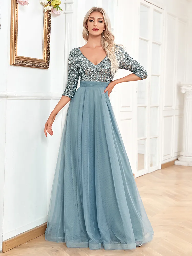 evening dress red LaDivine CD383 Long Fitted Formal Slit Evening Gown