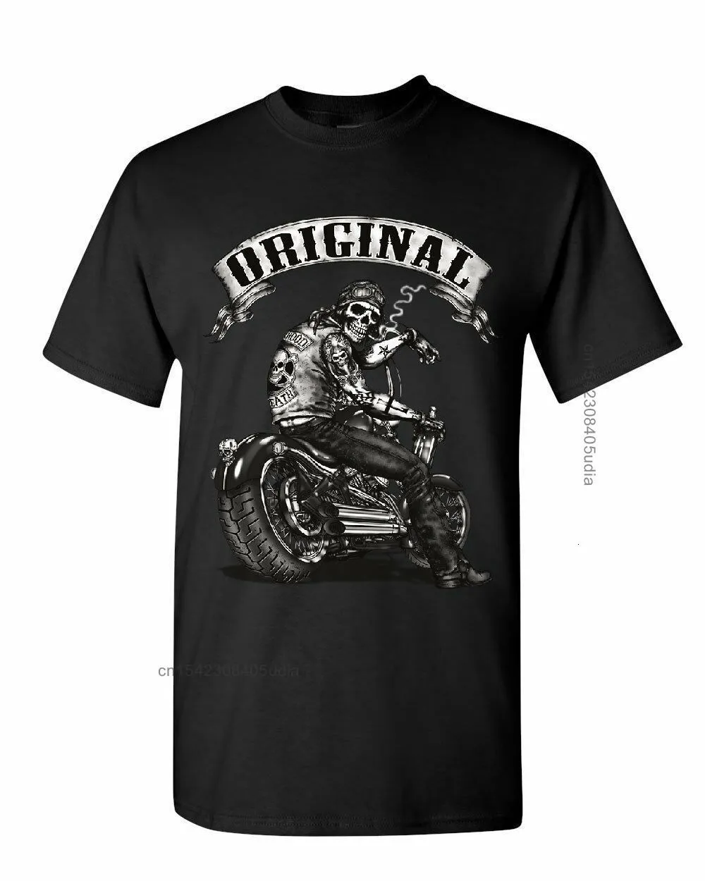 Camisetas de hombre Camisa de motorista Camisa de calavera original Estampado divertido Paseo ravel Camisas para hombres Tamaño grande Moda suelta op ee Hombre Camiseta 230503