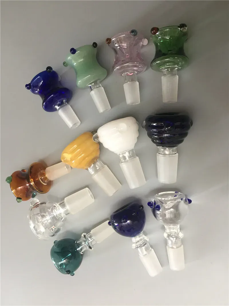 Misture estilo de vidro de vidro de estilo espesso de tigela de vidro macho de 14 mm 18 mm tigelas de articulação para água fumando acessórios para fumantes para bongs de plataforma de petróleo