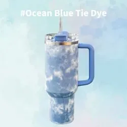 New Arrivals 40oz Adventure Quencher Tumblers Tie Dye Car Mugs 40 oz With Handle Lid Straw Thermos Water Bottles FY5711