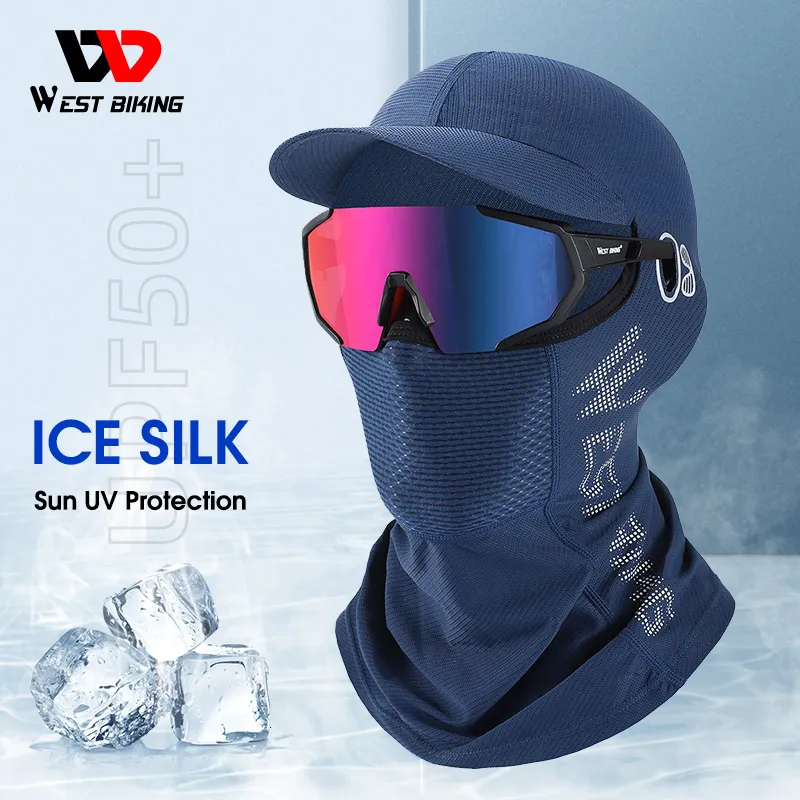 Casquettes de cyclisme Masques WEST BIKING Été Cyclisme Balaclava Vélo Moto Protection solaire Glace Soie Chapeau Visage Couverture Pêche Randonnée Sport Cap Chapeaux 230503