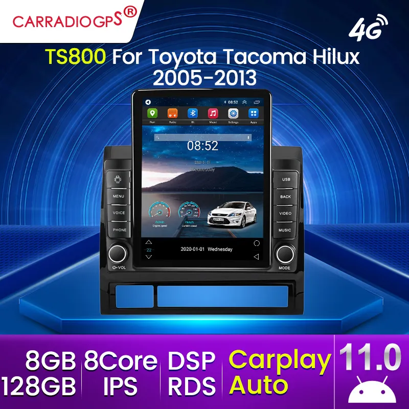 Android 11 Auto Dvd Radio Speler voor TOYOTA TACOMA/HILUX 2005-2013 Linkerhand Autoradio Multimedia Video Player GPS Auto DVR IPS Scherm