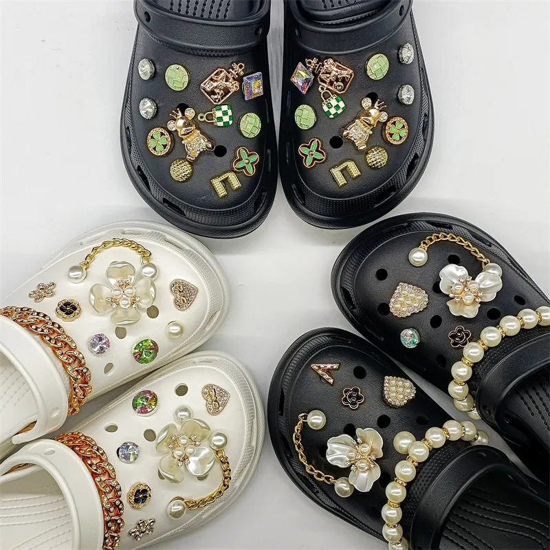 Wholesale Rhinestone Pearl Shoe Croc Bling Charms Set For Crocs