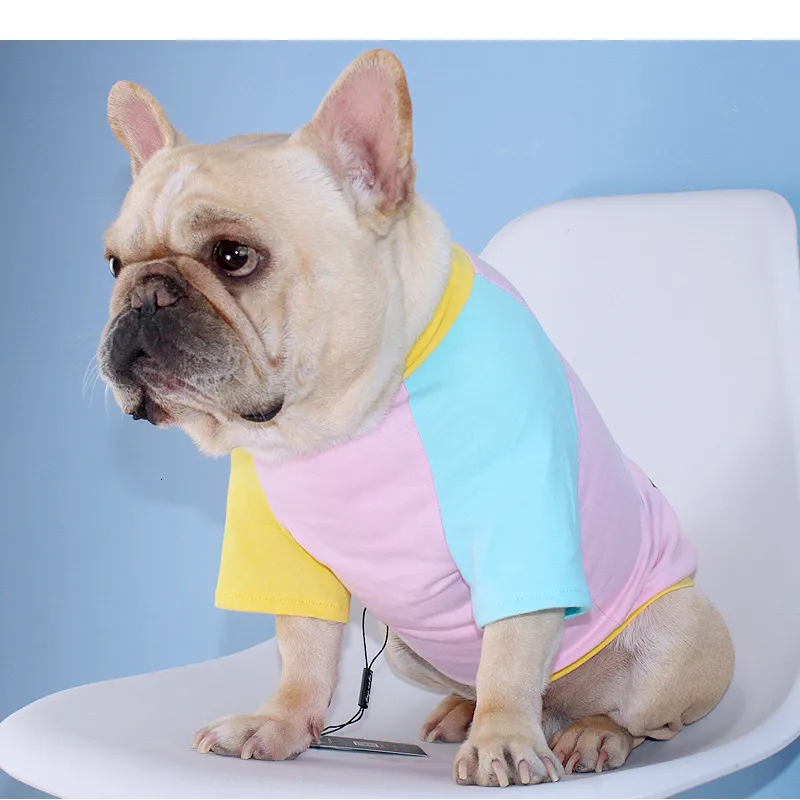 Dog Apparel Summer Pug Dog Clothes French Bulldog Clothing Vest T-shirt Welsh Corgi Costume Apparel Frenchie Dog Shirt Outfit Drop 230504