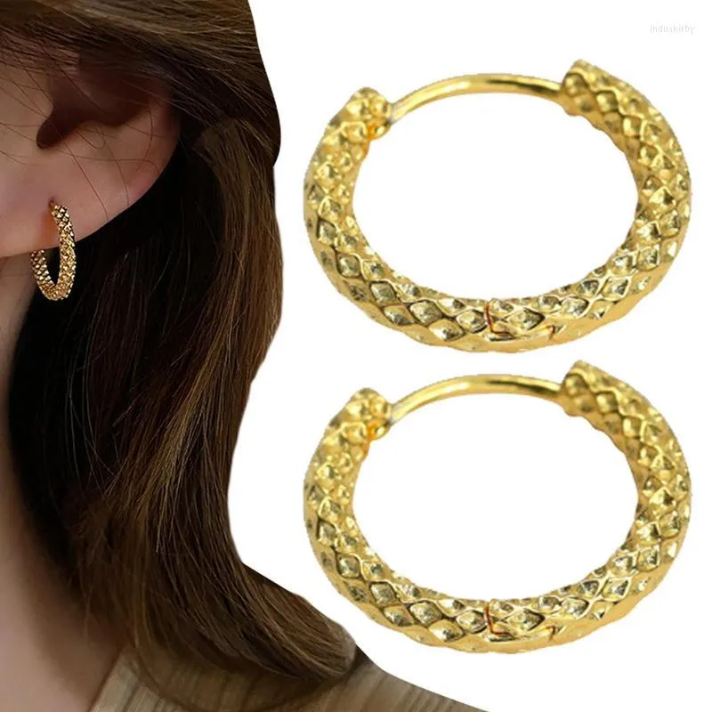Hoop oorbellen Classic Gold Ear Buckle voor vrouwen trendy kleur kleine dikke cirkel sieraden accessoires
