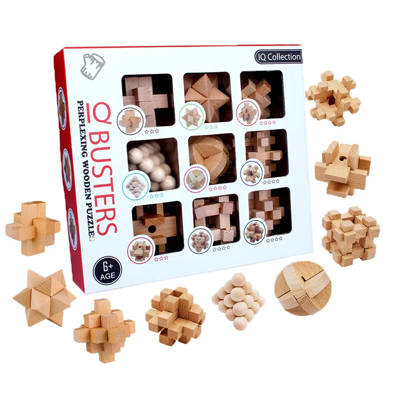 Bloco 3D Made Iq Puzzle de madeira Kong Ming Luban Toys Brinquedos Adultos Crianças Mind Educational Mind 230503