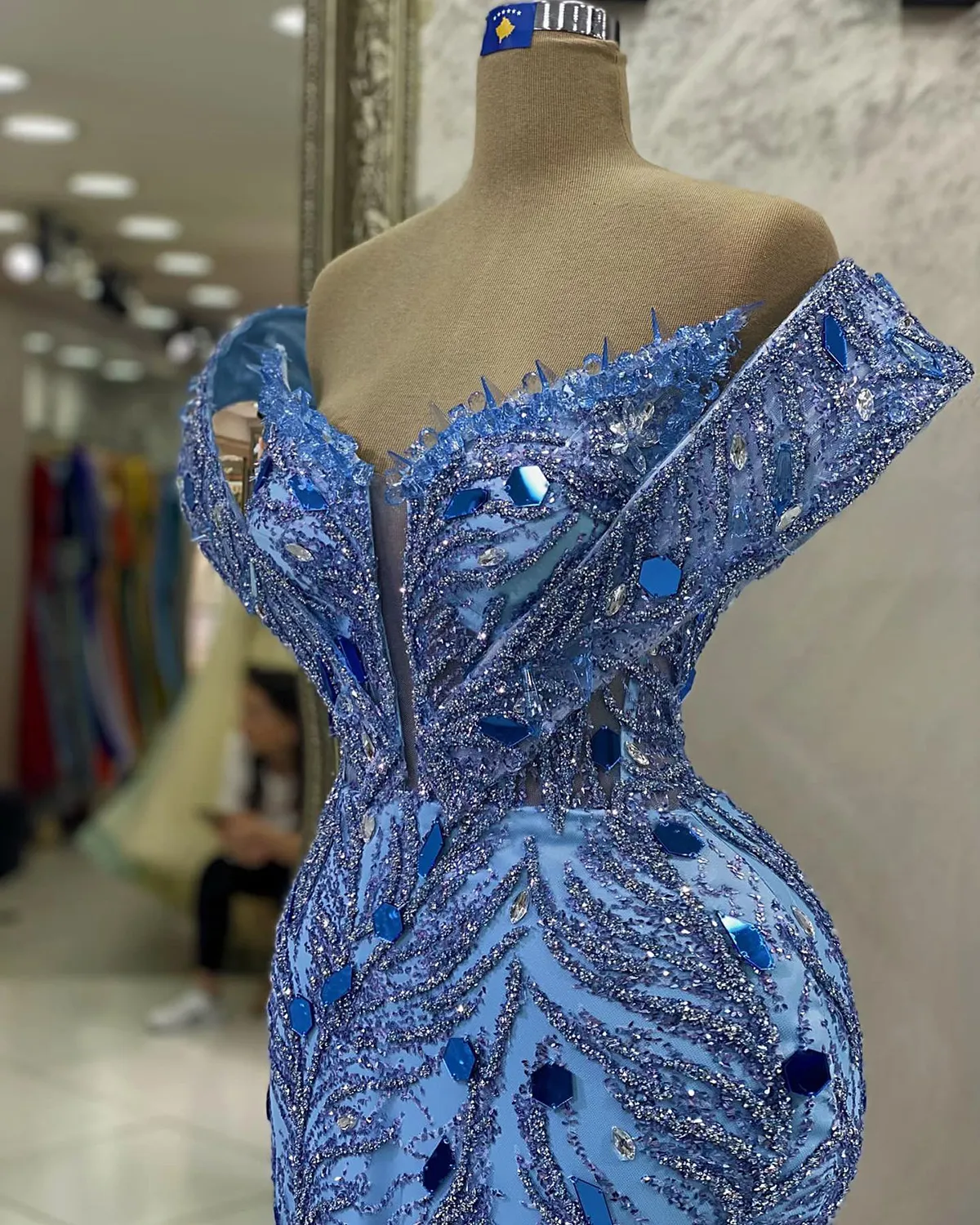 Gorgeous Mermaid Prom Dresses V-neck Off the Shoulder Designer Applicants Sequins Floor Length Custom Made Plus Size Party Dress Vestido De Noite