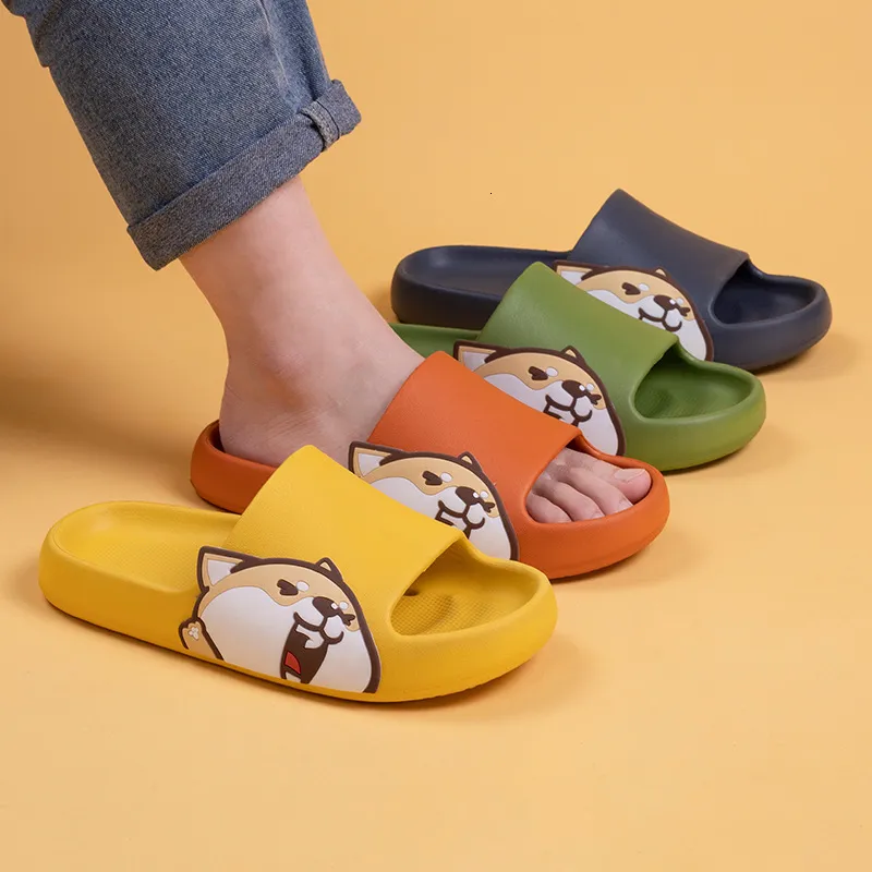 Cartoon Slippers Shiba Inu Pattern Cartoon Slippers Female Indoor