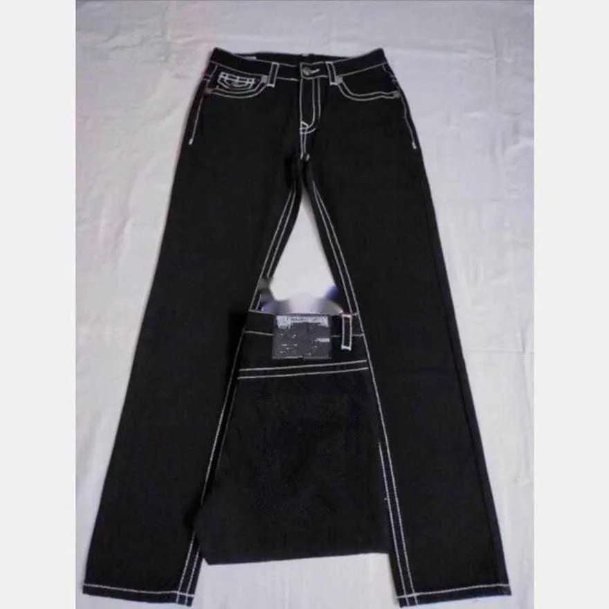 Jeans pour femmes Pantalons longs pour hommes Hommes Ligne grossière Super Religion Vêtements Homme Casual Crayon Bleu Noir Denim Pantalon M2918UWFQ