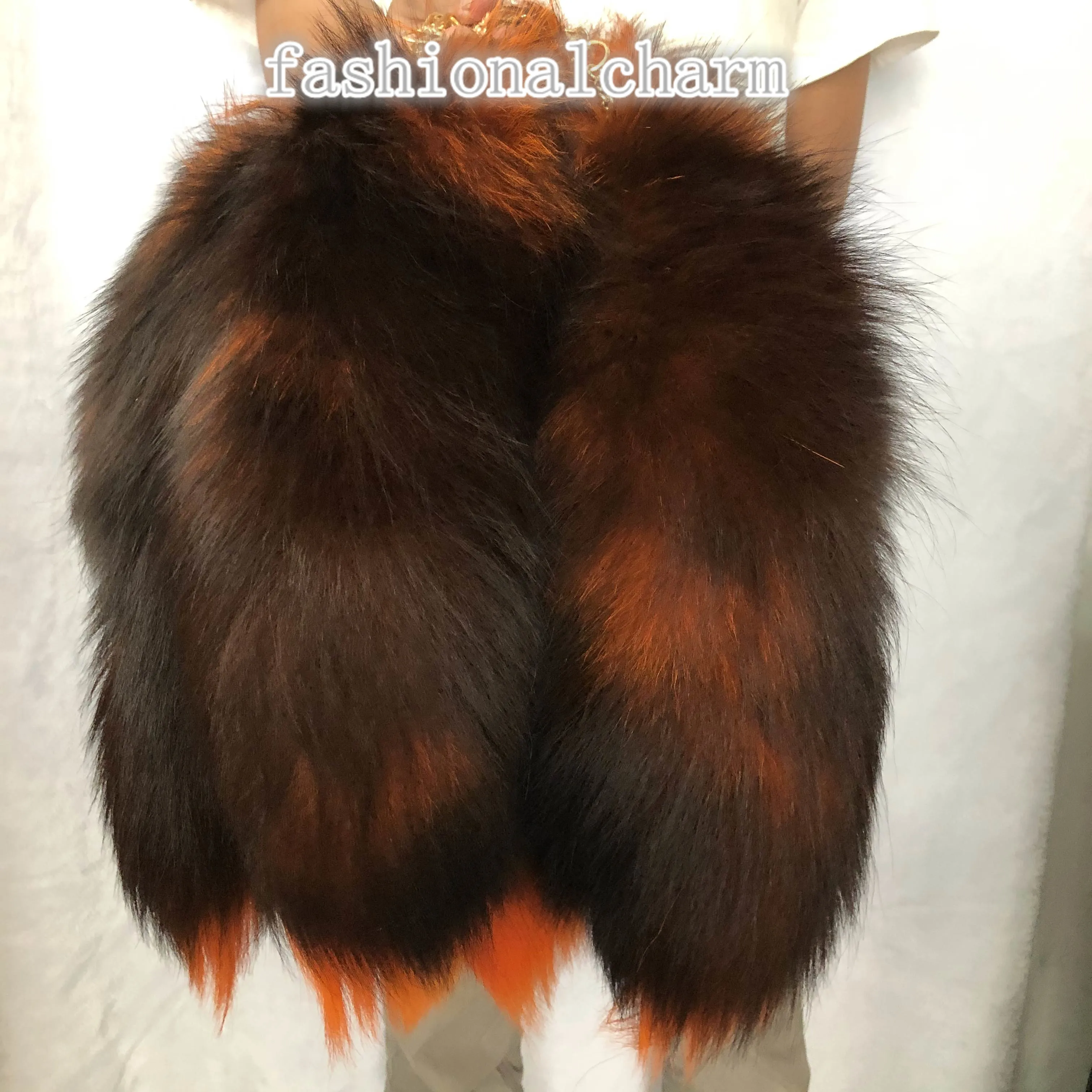 Orange-10pcs/działka 40 cm/16 "prawdziwy oryginalny lis fur