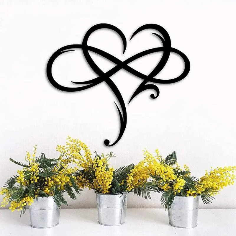 Decoratieve beeldjes objecten muur metalen hart hangende creatieve liefde bord kunst sculptuur ornament decoratie huisdecoratie kinderkamer stickers