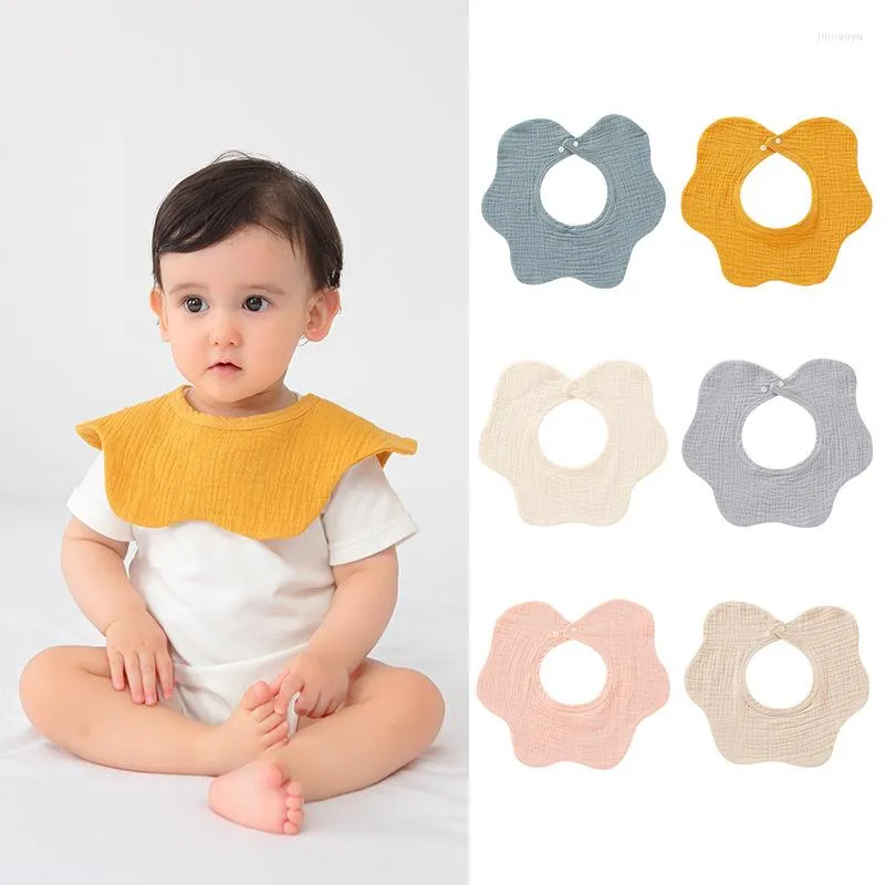 Haarschmuck Baumwollgause Babylätzchen 360 Flower Born Lätzchen Musselin Mädchen Jungen Bandana Spucktuch Kinder Füttern Speichel Handtuch Einfarbig