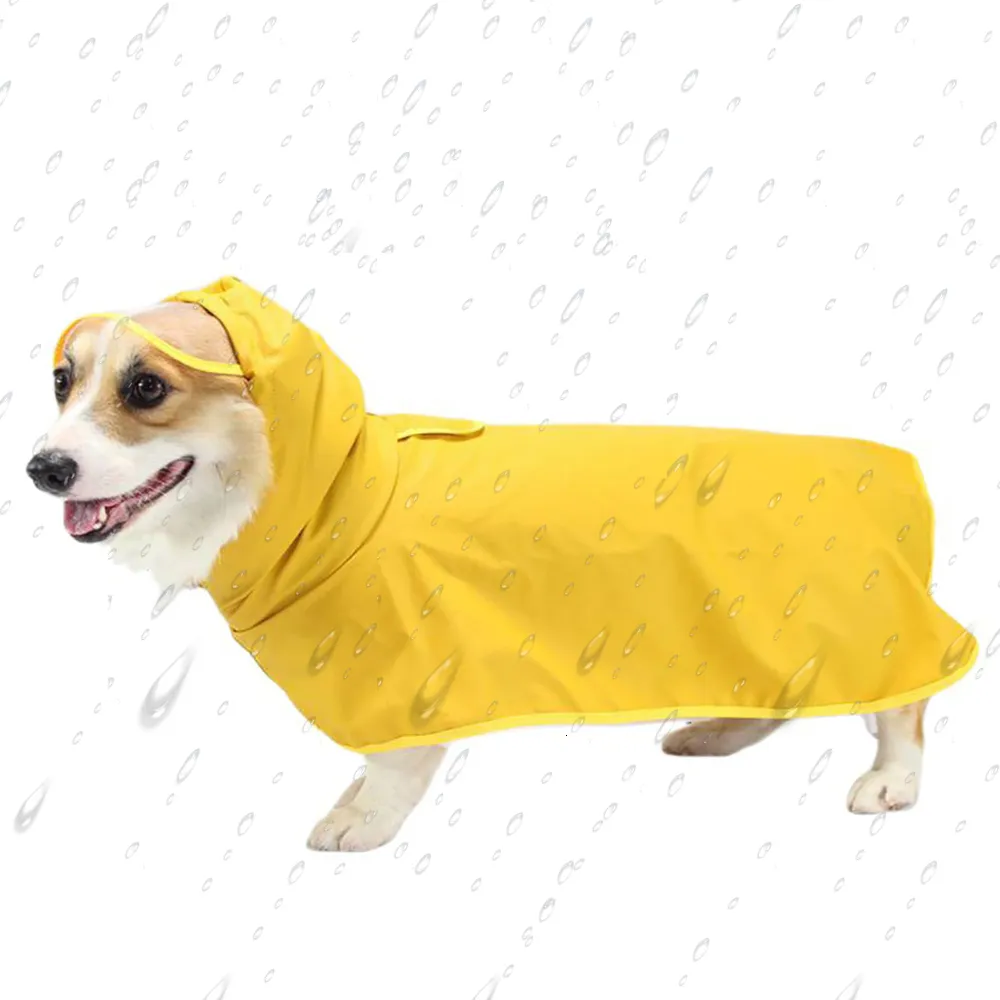 Chien Vêtements Imperméable Imperméable Chien Vêtements Teddy Corgi Golden Retriever Pour Chiens Animaux Manteau Imperméable Réfléchissant Capuche Vêtements Fournitures Pour Animaux 230504