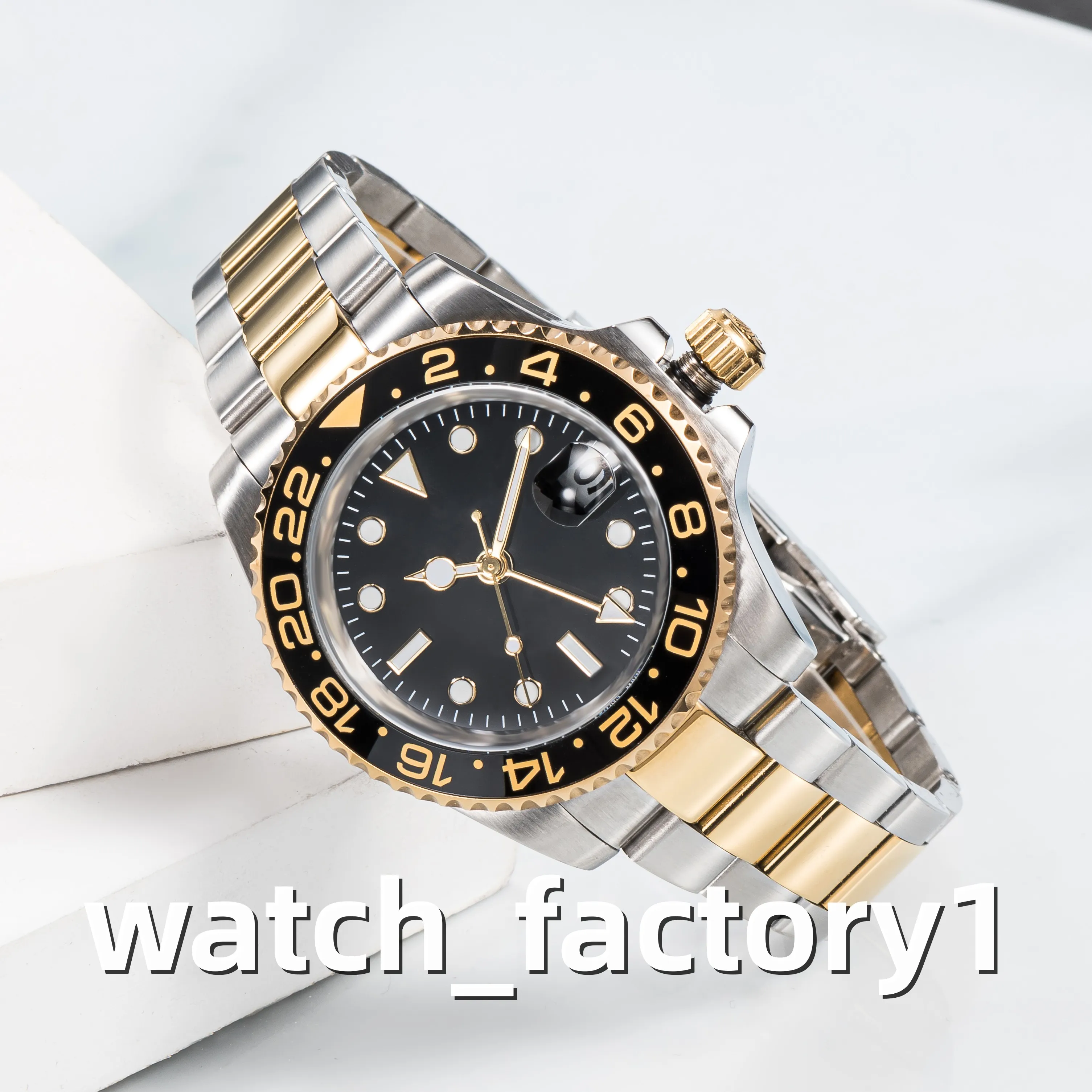 Nuevo reloj de cerámica mecánico automático para hombres de lujo 41 mm Todo el reloj deslizante de acero inoxidable Hebilla Reloj de natación Reloj luminoso de zafiro Montre de Luxe