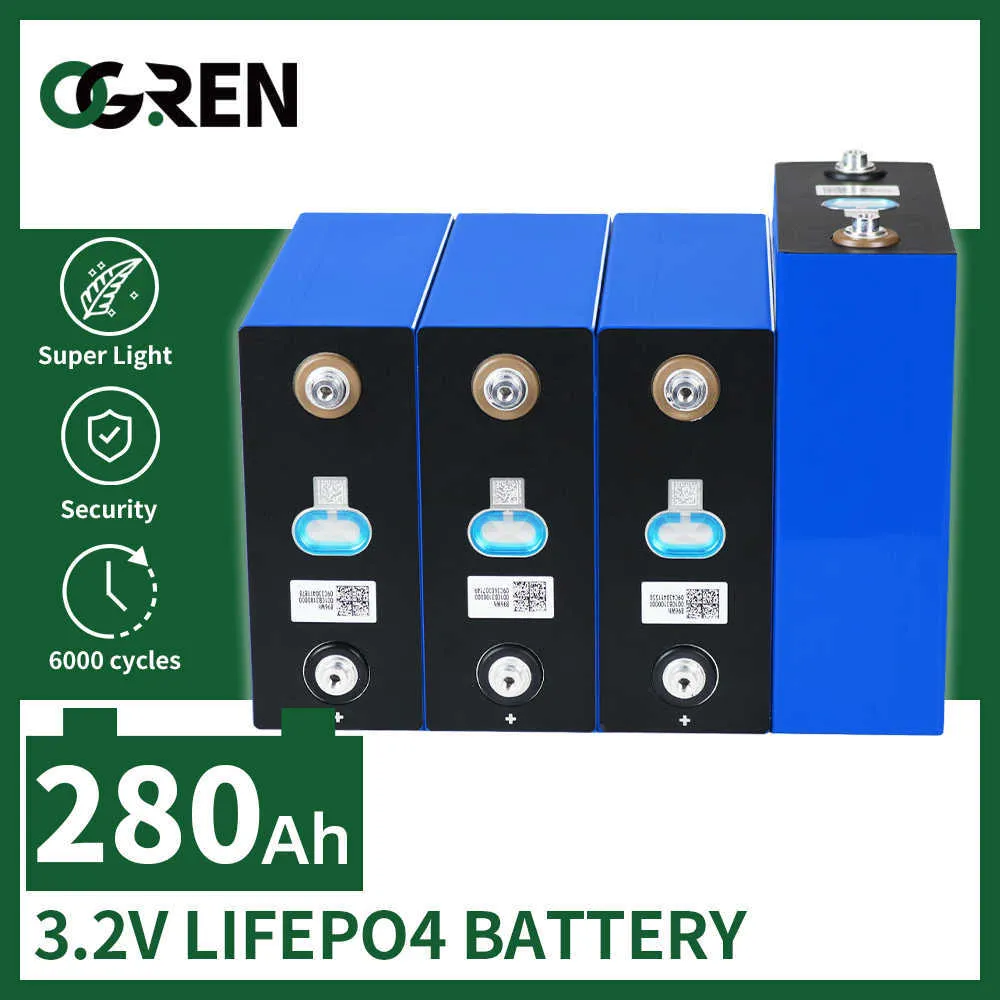 280AH LIFEPO4 Solar Cell 3.2V 4/8/16/32PCS DIY 12V 24V Lithium Iron Fosfaat Batterij Geschikt voor EV RV Electric Golf Cart