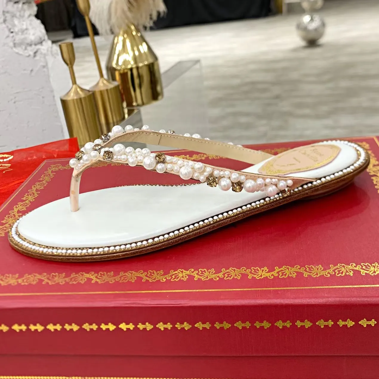 Rene caovilla flip flops discount