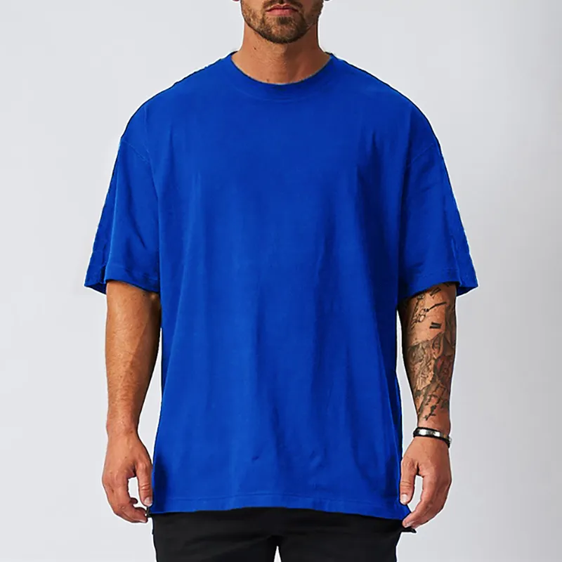 A*o様 DER SAMMLER SOLO BD SHIRTS FAT BLUE Wholesale Oversized Mens Short Sleeve Oversized Gym T Shirt