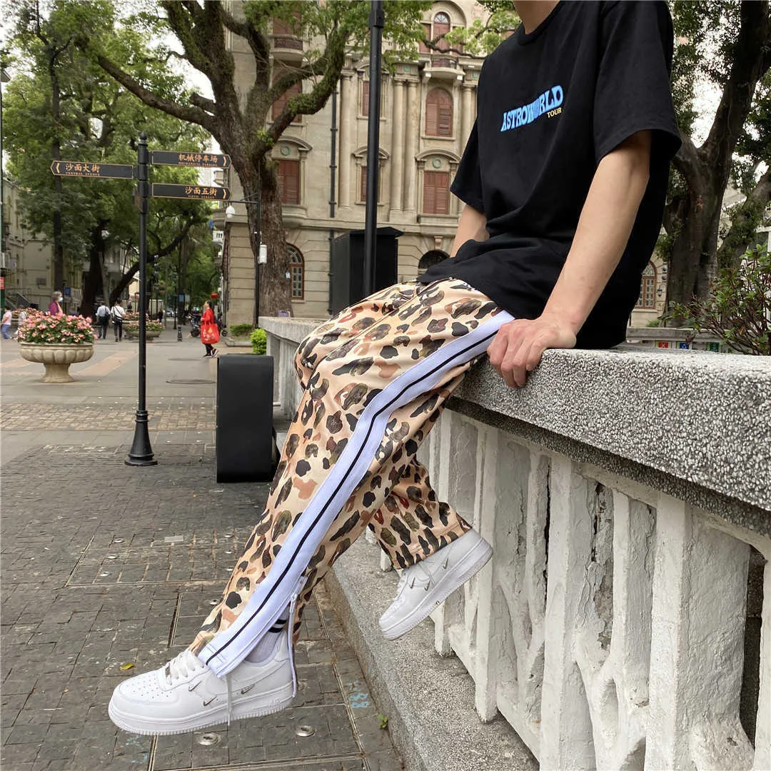 Camo pants with yellow stripe hot sale