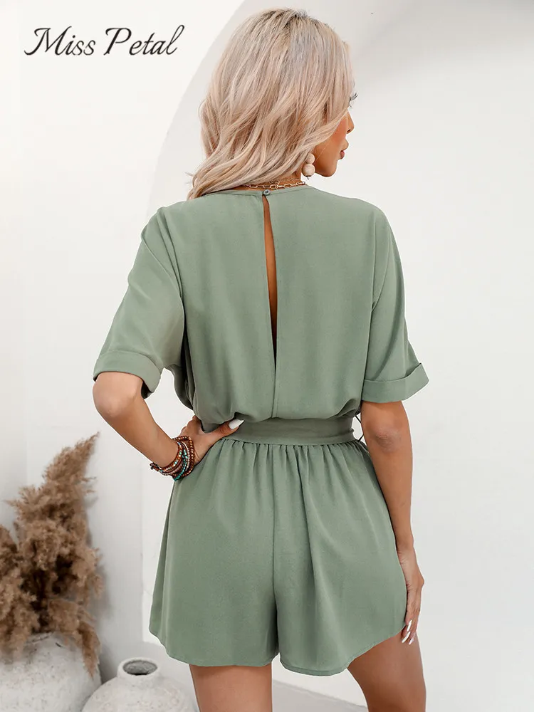Olive green sales romper shorts