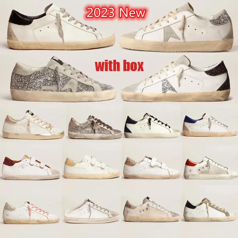 2023 New Casual Shoes Customers Golden Super Gooseity Star Italy Brand Sneakers Super Star luxury Dirtys Sequin White Do old Dirty Designer Sneakers