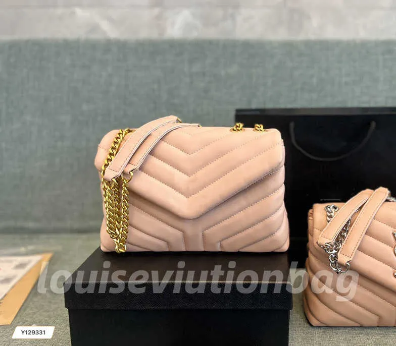 Luxus Handtasche Umhängetaschen Marke Designer Naht Leder LOULOU Frauen Metall Kette hochwertige Clamshell Messenger Handtaschen 103606