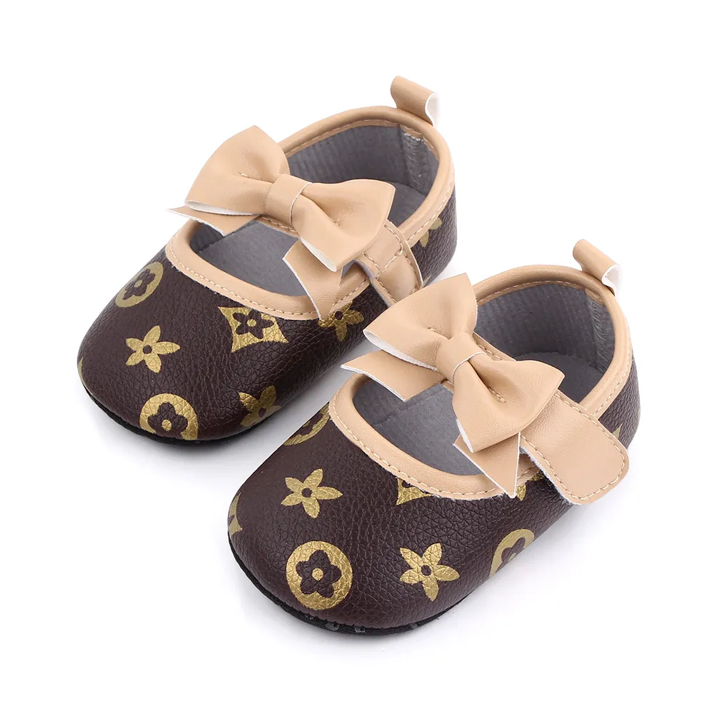 Sapatos de bebê nascido com laço pré-walkers princesa menina sapatos crianças fundo macio anti-deslizamento sapatos da criança primeiros caminhantes