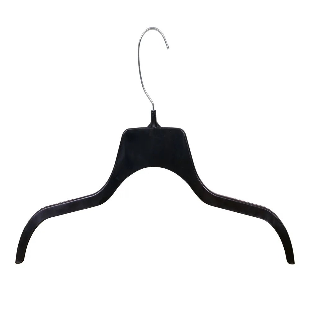 Hanger Central Black Heavy Duty Recycled Plastic Non Slip Sweater Garment Hangers with Polished Metal Swivel Hooks, 19 inch, 100 Pack, Size: 19 inch