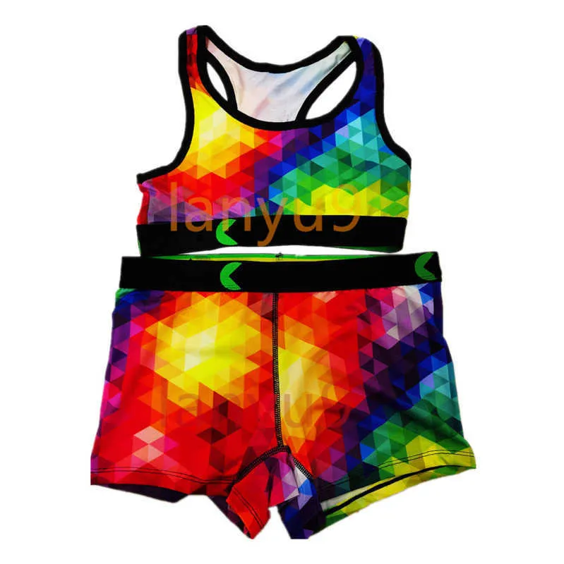 etikai Womens Swimsuit 2 Piece Set Sports Skinny Breathable Polyester Printed Briefs Swimwear multicolor vest underwear Split swimsuit bikini tank top design