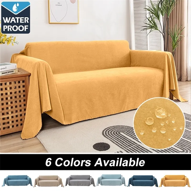 Fundas para sillas Manta impermeable para sofá Funda para muebles de color sólido multipropósito Tela duradera A prueba de polvo Antiarañazos Decoración para sala de estar en el hogar 230428