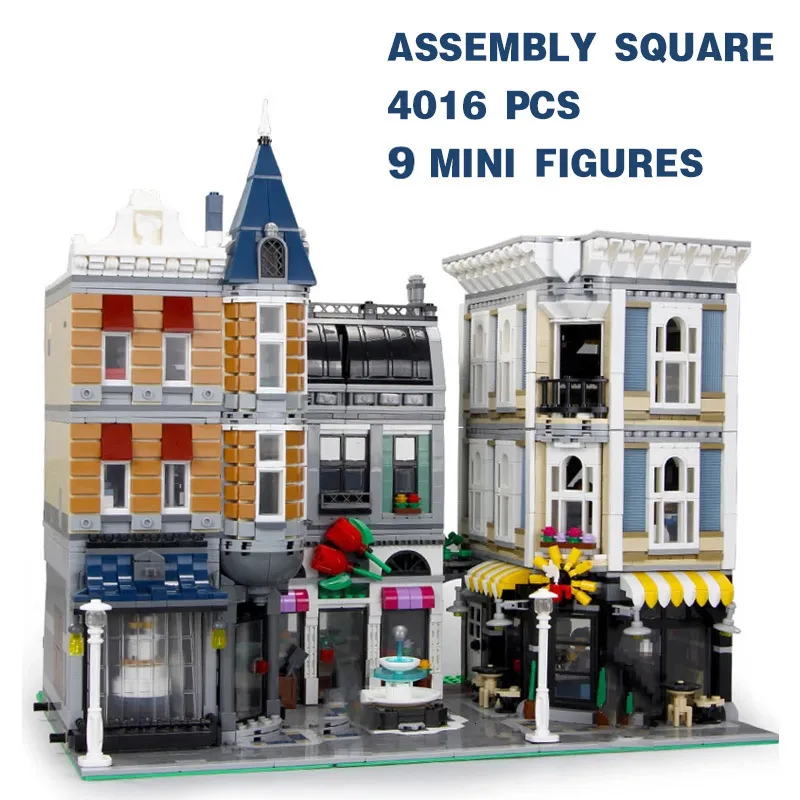 Blocks City Center Assembly Square Building Bricks Modelo Streetview Children Toy Birthday Presente de Natal Compatível 10255 230504