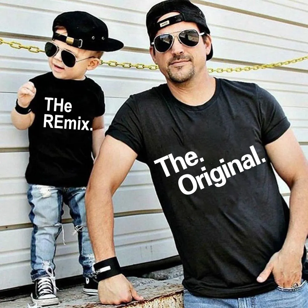 Family Matching Outfits The Original Remix Daddy Mom Kids T shirt Baby Bodysuit Look Father Son Clothes Father s Day Gift 230504