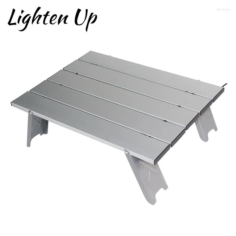 Muebles de campamento Lighten Up Camping Mini mesa plegable de aluminio portátil escritorio de cama de computadora plegable para ocio y entretenimiento