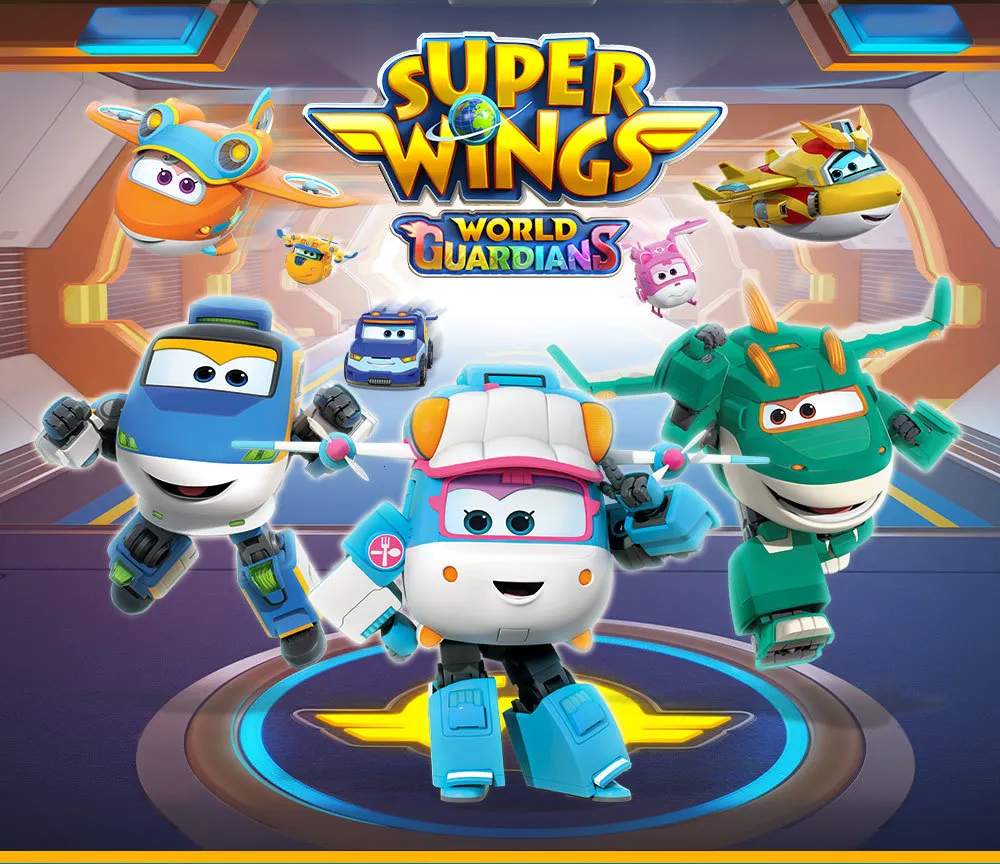 Super Wings Season 6 World Guardians JETT/DIZZY/DONNIE/PAUL/GOLDEN BOY with  Sound Light