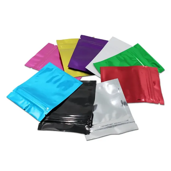 7.5*6.5cm multi-colors mylar zip lock zipper seal package bags mini plastic aluminum foil packing bags small candy power storage bags