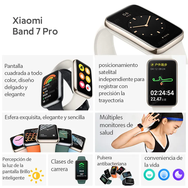 Xiaomi Band 7 Pro Smartwatch with GPS(Global Version), Health & Fitness  Activity Tracker High-Res 1.64 AMOLED Screen, Heart Rate & SPO₂  Monitoring