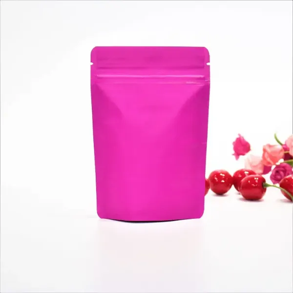 Colorful Matte Stand Up Zip Lock Mylar Packaging Bags Aluminium Foil Zipper Standing Food Storage Bag for Snacks with Tear Notch