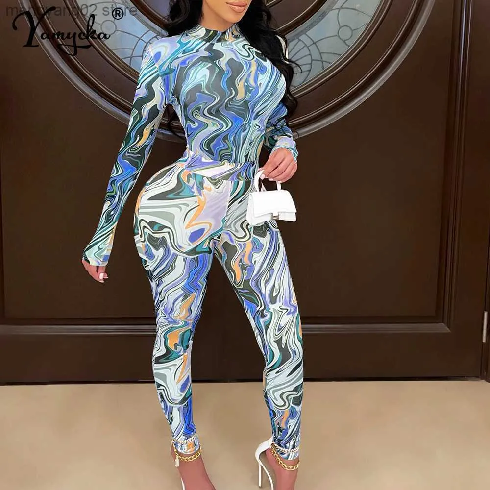 Save Big on Bulk Womens Bodycon Mesh Jumpsuits Women's Jumpsuits Rompers  Sexy See Through Print Mesh Bodycon Jumpsuit Women Fall Clothes Long Sleeve 