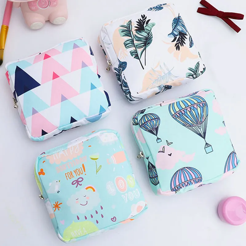 Cosmetic Bags Cases Cute Girls Makeup Lipstick Mini Sanitary Napkins Women Small Bag Kit Travel Earphone Coin Organizer Pouch 230503