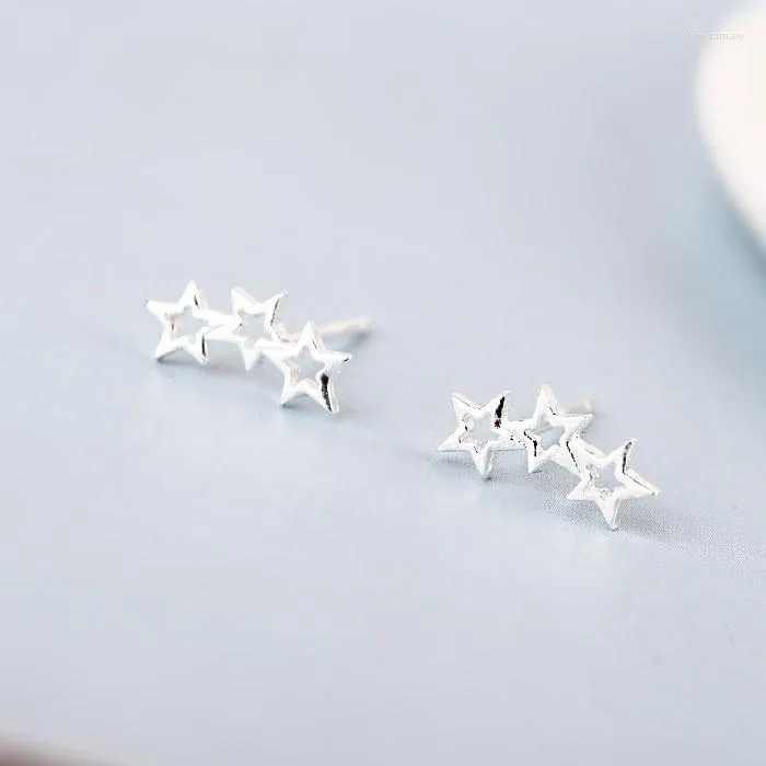 Stud Earrings Silver Color Women's Jewelry Fashion Tiny 5mmX11mm Star Gift For School Girls Kids Lad